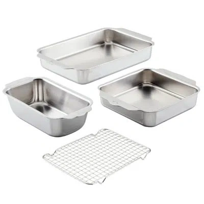 Hestan 4pc Provisions Ovenbond Bake & Roast Set In Silver