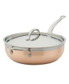 HESTAN COPPERBOND COPPER 5-QUART COVERED ESSENTIAL PAN WITH HELPER HANDLE