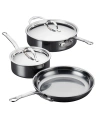 Hestan Nanobond Titanium Stainless Steel 5-piece Cookware Set In Stainless Steel