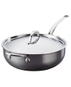 HESTAN NANOBOND TITANIUM STAINLESS STEEL 5-QUART COVERED ESSENTIAL PAN WITH HELPER HANDLE