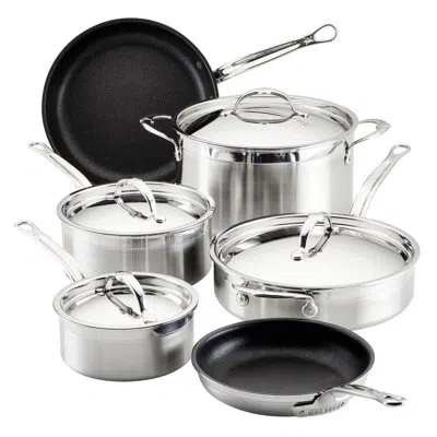 Hestan Probond 10-piece Titum® Nonstick Set (1.5qt And 3qt Covered Saucepans, 8qt Covered Stockpot, 3.5qt C In Silver