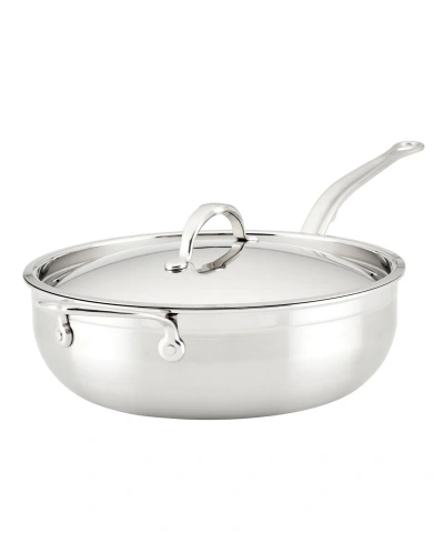 Hestan Probond Clad Stainless Steel 5-quart Covered Essential Pan With Helper Handle In Silver