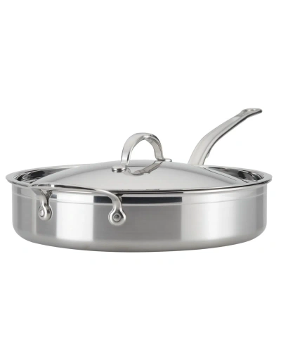 Hestan Probond Clad Stainless Steel 5-quart Covered Saute With Helper Handle In Silver