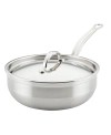 HESTAN PROBOND CLAD STAINLESS STEEL WITH TITUM NONSTICK 3.5-QUART COVERED ESSENTIAL PAN