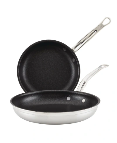Hestan Probond Clad Stainless Steel With Titum Nonstick, Set Of Two- 8.5" Open Skillet 11" Open Skillet