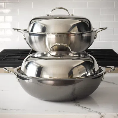 Hestan Probond 14 Forged Stainless Steel Wok & Lid In Silver
