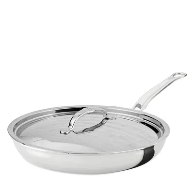 Hestan Probond Luxe 11 Polished Professional Clad Stainless Steel Skillet With Lid In Silver