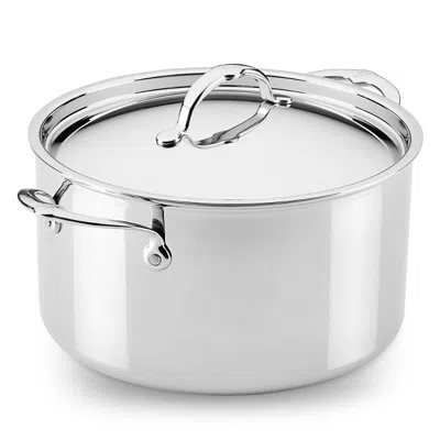 Hestan Probond Luxe 12-qt. Polished Professional Clad Stainless Steel Stock Pot With Lid In Silver