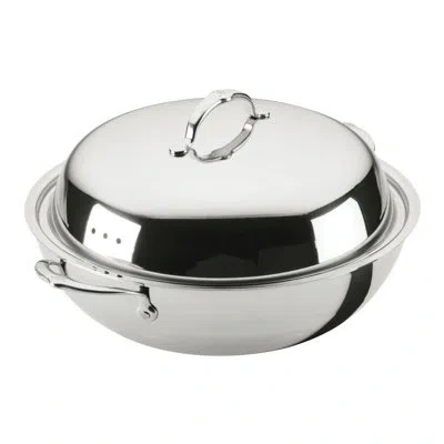 Hestan Probond® Luxe 14" Professional Clad Stainless Steel Wok With Dome Lid In Silver