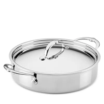 Hestan Probond Luxe 3.5 Quart Professional Clad Stainless Steel Sauteuse Braiser With Lid In Silver