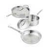 Hestan Probond Luxe 5 Piece Professional Clad Stainless Steel Cookware Set In Silver