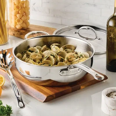 Hestan Probond Luxe 5-quart Professional Clad Stainless Steel Essential Pan With Lid In Silver