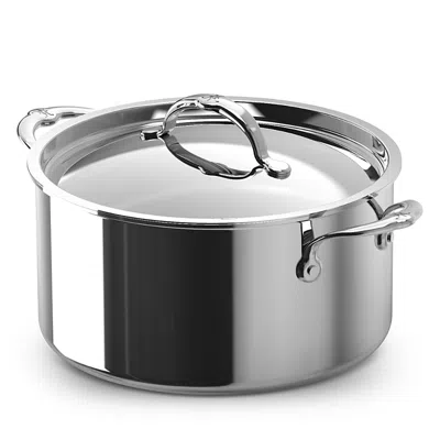 Hestan Probond Luxe 6-qt. Polished Professional Clad Stainless Steel Stock Pot With Lid In Silver