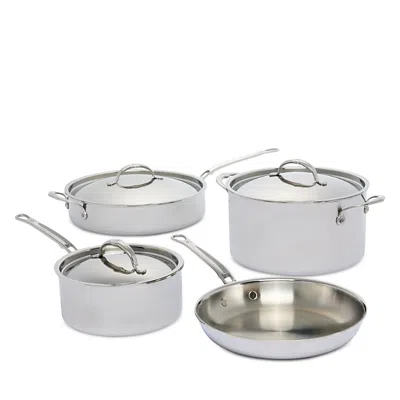 Hestan Probond Luxe 7 Piece Polished Professional Clad Stainless Steel Cookware Set - Exclusive In Silver