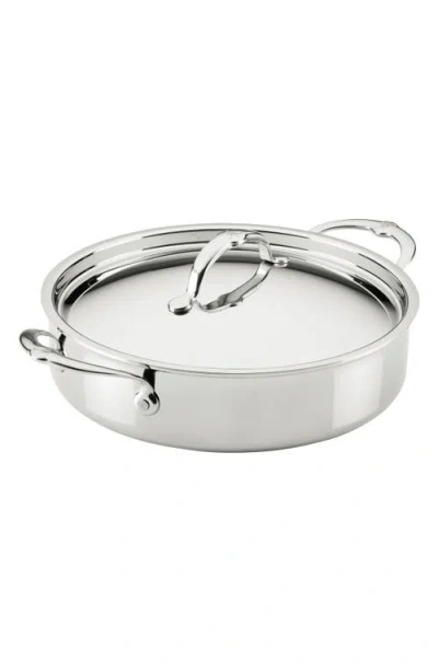 Hestan Probond® Luxe Professional Clad Stainless Steel 6-quart Rondeau Pan With Lid In Silver