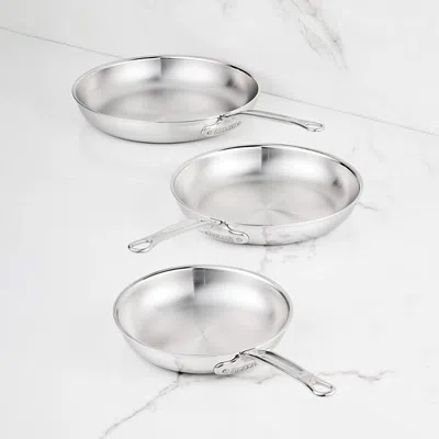 Hestan Probond Luxe Professional Clad Stainless Steel Skillets, Set Of 3 In Silver