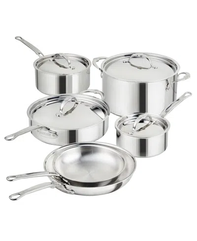 Hestan Probond Luxe Stainless Steel 10-piece Cookware Set In Silver