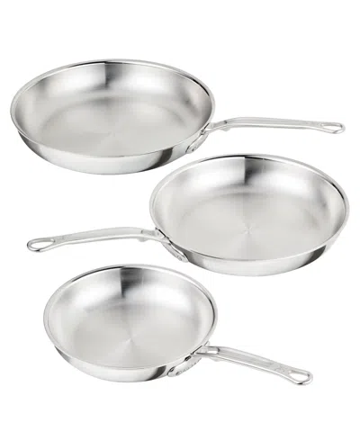 Hestan Probond Luxe Stainless Steel 3-piece Skillet Set In White