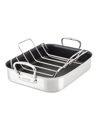 Hestan Provisions Classic Clad Nonstick Small Roaster With Rack In Stainless Steel