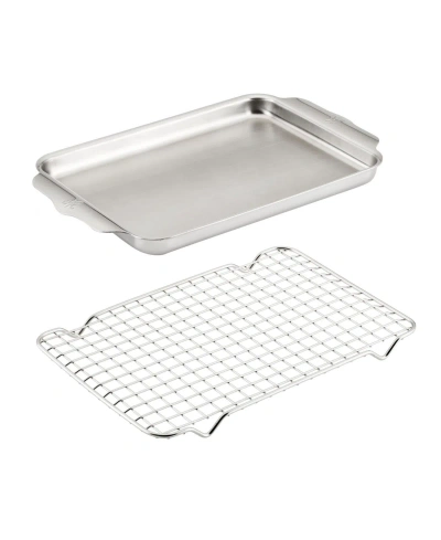 Hestan Provisions Oven Bond Try-ply Quarter Sheet Pan With Rack In Stainless Steel