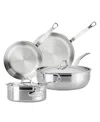 Hestan Stainless Steel 6-pc. Probond Forged Brushed Clad Cookware Set In Silver