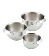 Hestan Provisions Stainless Steel 3-piece Mixing Bowl Set In Silver