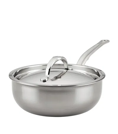 Hestan Stainless Steel Nanobond Saucepan With Lid In Silver