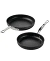 Hestan Titum Fusion Nonstick 2-pc. Egg Pan And Open Skillet Set In Black
