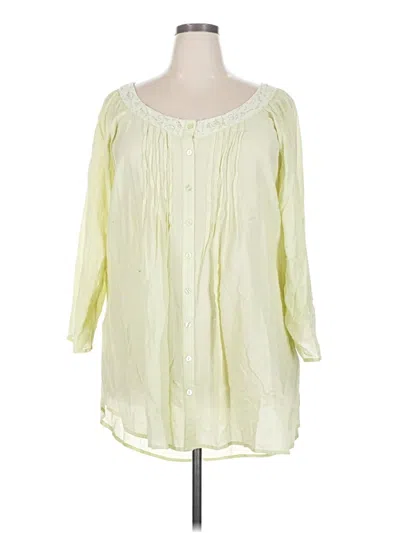 Pre-owned Hester & Orchard 3/4 Sleeve Blouse In Green