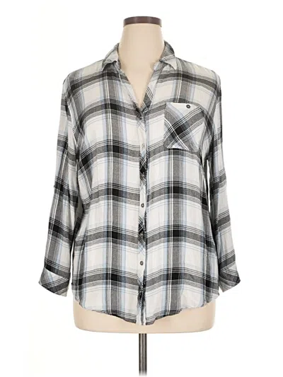 Pre-owned Hester & Orchard 3/4 Sleeve Button Down Shirt In Gray