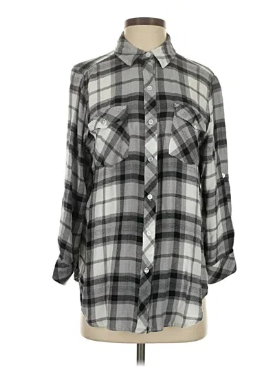 Pre-owned Hester & Orchard 3/4 Sleeve Button Down Shirt In Gray