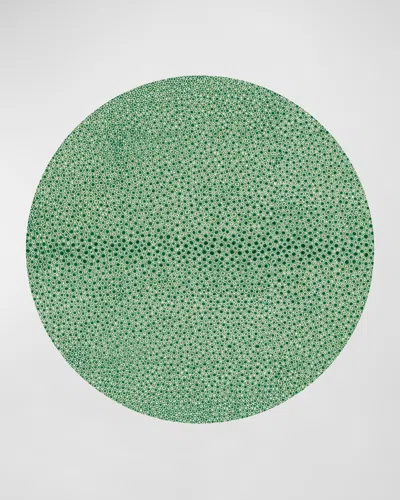 Hestia Everyday Shagreen Round Xl Charger/mat In Green