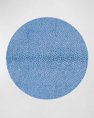 Hestia Everyday Shagreen Round Xl Charger/mat In Blue