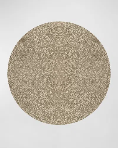 Hestia Everyday Shagreen Round Xl Charger/mat In Light Beige