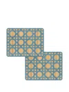 Hestialiving Epoch Rectangular Bamboo-pattern Tablemats (set Of Two) In Neutral