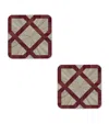 Hestialiving Everyday Set Of 2 Arabesque Square Coasters