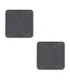 Hestialiving Everyday Set Of 2 Prestige Square Coasters In Grey