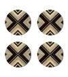 Hestialiving Everyday Set Of 4 Geometrique Round Coasters In Neutral