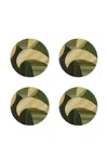 Hestialiving Tropique Round Coasters (set Of Four) In Green