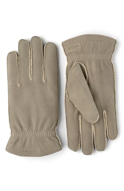 Hestra Andre Suede Gloves In Natural Grey