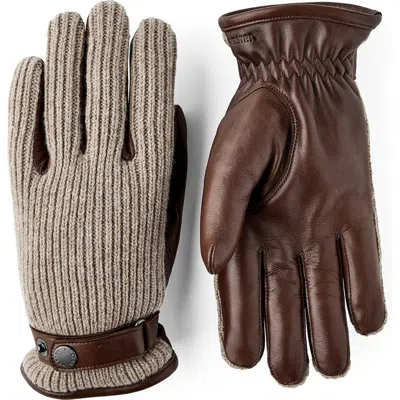 Hestra Christopher Wool Blend & Leather Gloves In Light Brown