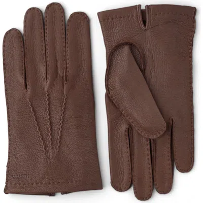 Hestra Henry Leather Gloves In Chocolate