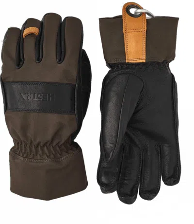 Hestra Highland Leather Glove In Dark Forest In Black