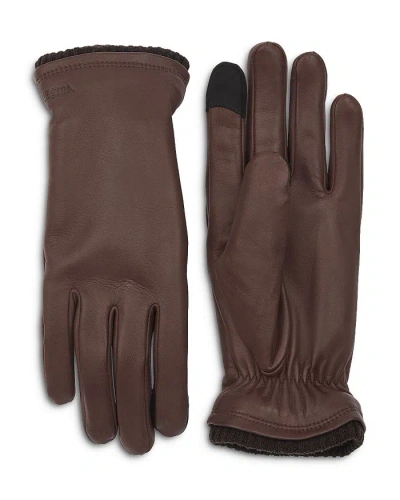 Hestra John Leather Gloves In Brown