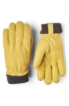 Hestra Tore Deerskin Leather Gloves In Yellow
