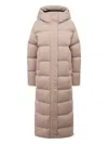 Hetregò Helena Hooded Quilted Coat In Neutral