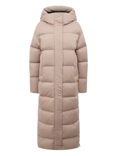 Hetregò Helena Hooded Quilted Coat In Neutral