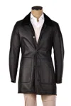 Hettabretz Isa Black Leather Buttoned Shearling Coat In Black