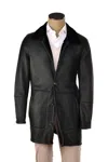 Hettabretz Isa Black Leather Buttoned Shearling Coat In Black
