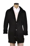 Hettabretz Isa Black Suede Shearling Overcoat In Black